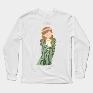 Santa Inés con ovejita Long Sleeve T-Shirt